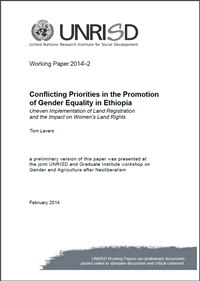 Conflicting Priorities in the Promotion of Gender Equality in Ethiopia: Uneven Implementation of Land Registration and the Impact on Women’s Land Rights